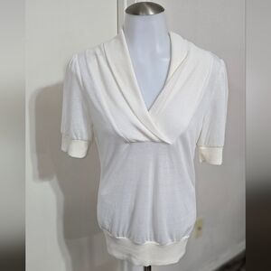 #G05 Elegant White Cowl Neck Top